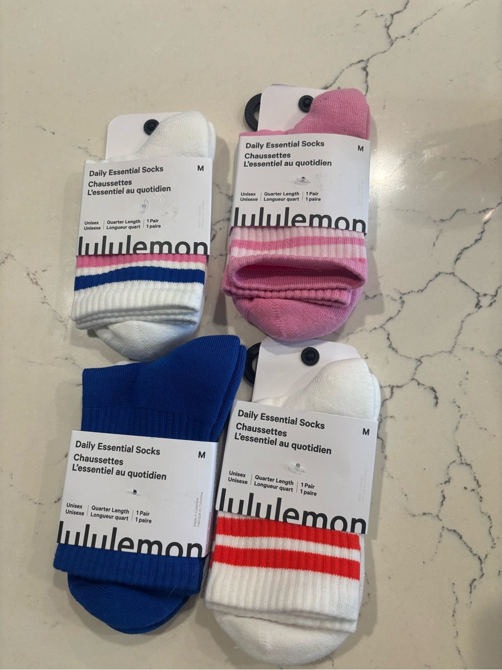lululemon Daily Essential Quarter Length Socks — Buyer’s Choice Medium NWT